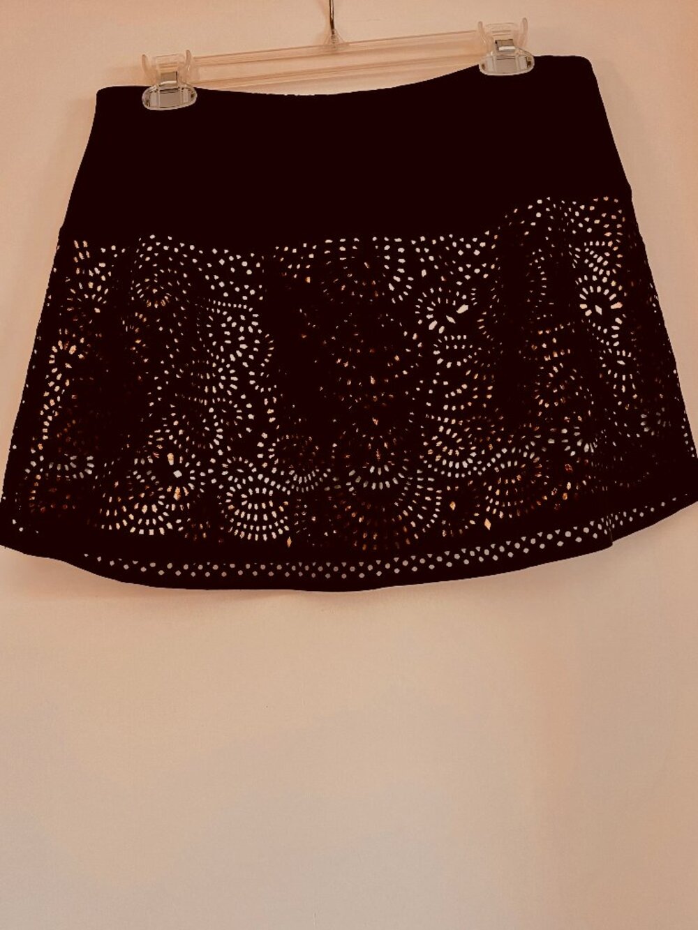 Lucky in Love Black Laser Cut Layered Skort